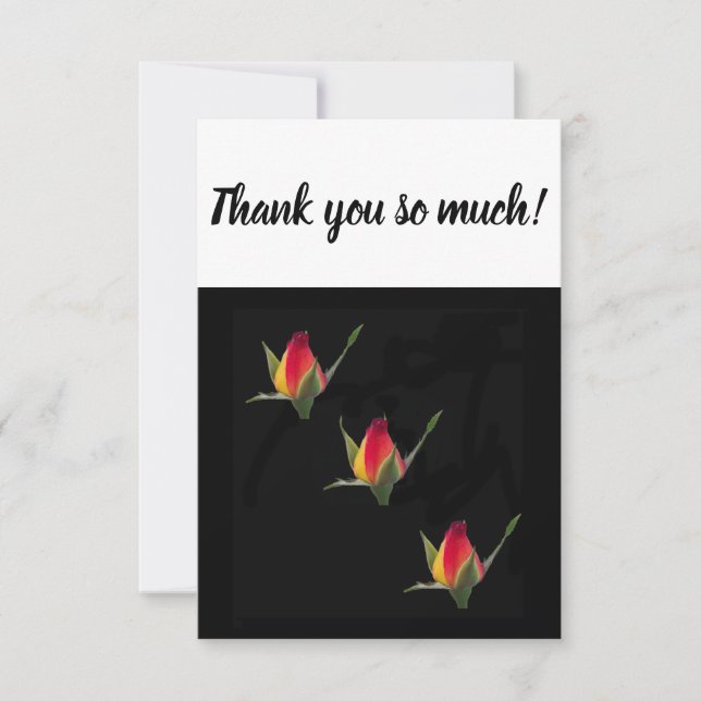 Merci tellement de carte avec des boutons roses (Devant)