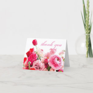 Merci tendance Fleurs Roses manuscrites Script man