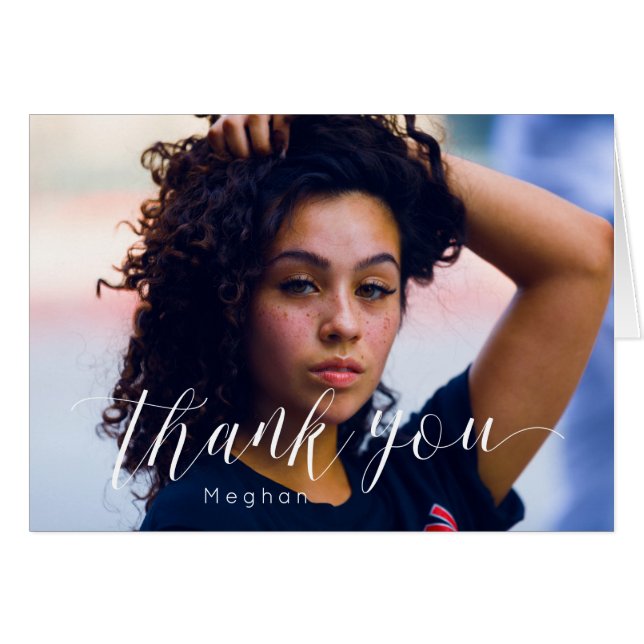 Merci tendance - Script de calligraphie Photo pers (Devant Horizontal)