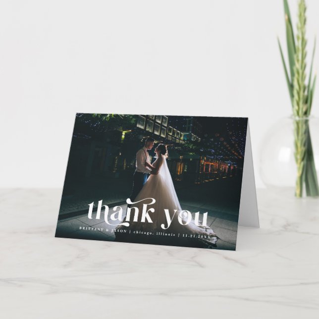 Merci Texte Rétro Photo Mariage (Devant)