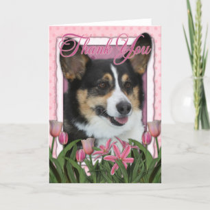 Merci - tulipes roses - corgi