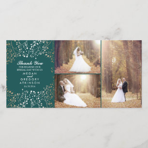 Merci turquoise de photo de mariage du souffle du