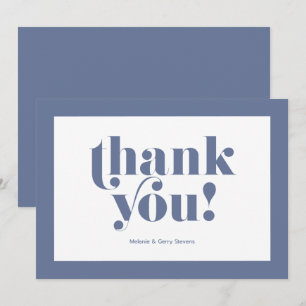 Merci typographie, bleu sur blanc