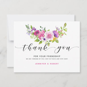 Merci typographie bouquet fleuri coloré