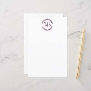 Merci Typographie Chic feuille pourpre couronne
