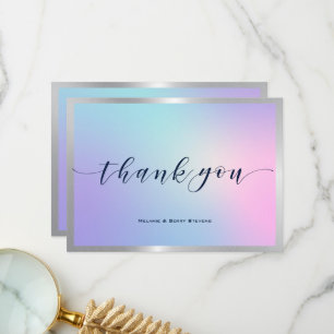 Merci typographie rose et bleu ombre