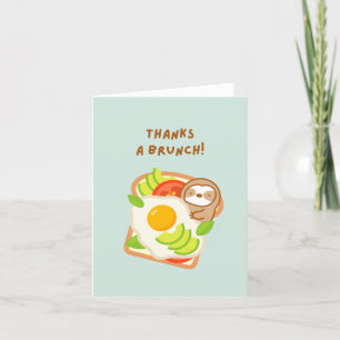Merci Un Brunch Avocado Toast Sloth Carte de remer