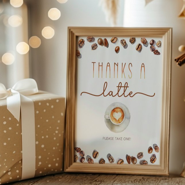 Merci Un Latte Favte Signer Baby shower À Thème Ca (Favor Table Sign)