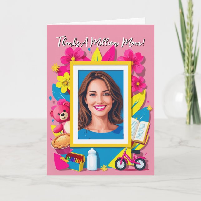 Merci un million, maman ! Carte de fête des mères (Devant)