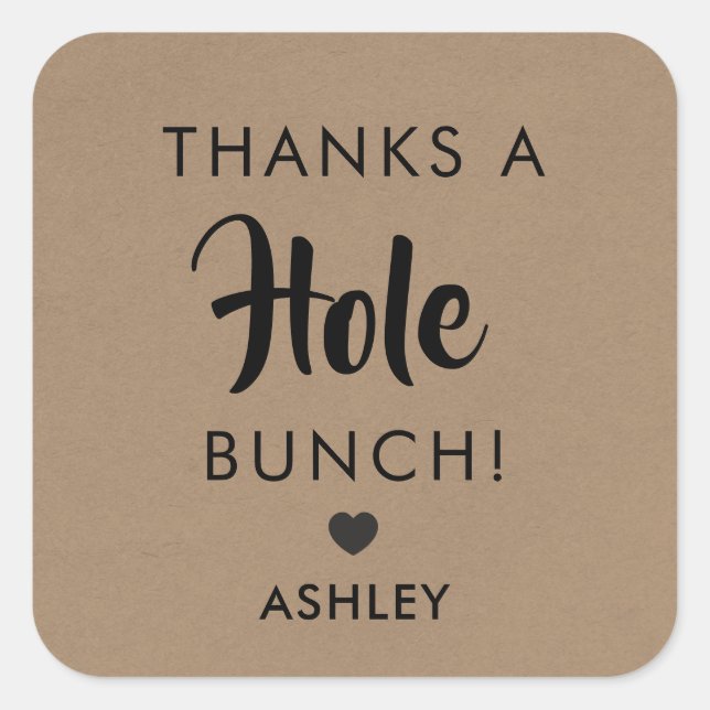 Merci un tas de trous, étiquette Doughnut Holes, K (Devant)