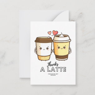 Merci une carte blanche en latte, ami