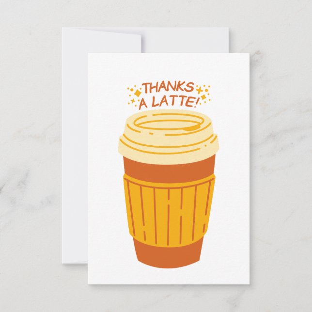 Merci une carte Latte Café (Devant)
