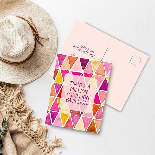 Merci une carte postale d'amitié à un million de m (Thanks a Million Bajillion Post Card)