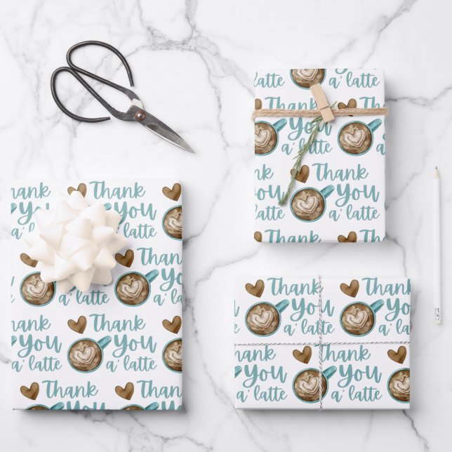 Merci Une Feuille De Papier À Enveloppement Latte (Recto)