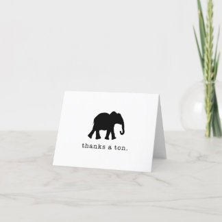 Merci une Ton - Funny Elephant Carte de remercieme