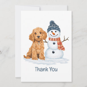 Merci Vacances Hiver Goldendoodle Chien Bonhomme d