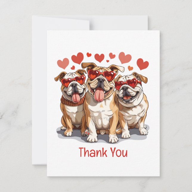 Merci Valentines Day English Bulldog (Devant)