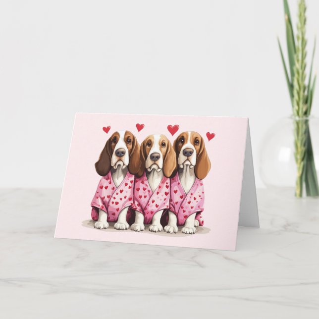 Merci Valentines Jour Basset Hound Chiens (Devant)