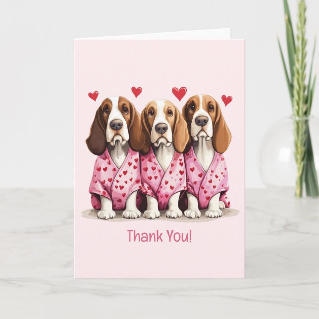 Merci Valentines Jour Basset Hound Chiens (Devant)