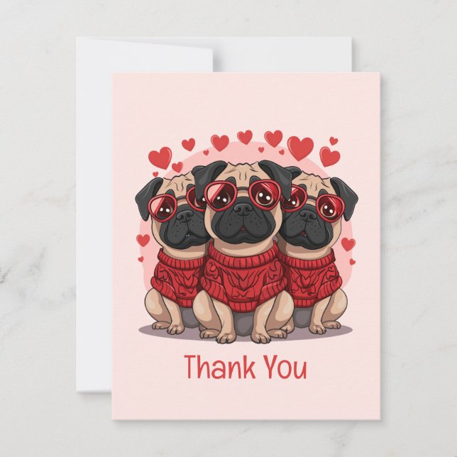 Merci Valentines Jour Chiens de Carlin (Devant)
