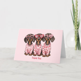 Merci Valentines Jour Dachshund Chiens