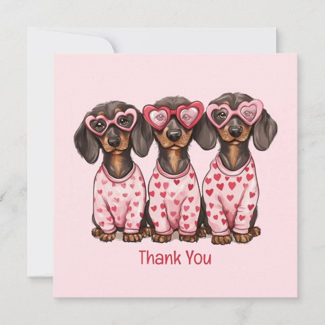 Merci Valentines Jour Dachshund Chiens (Devant)