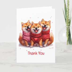 Merci Valentines Jour Shiba Inu Chiens