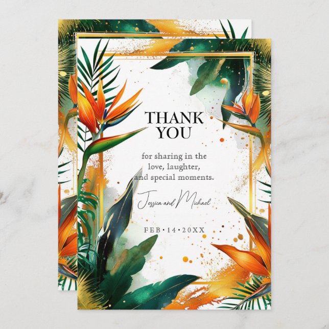 Merci vertical Oiseaux de Paradise Bliss (Devant / Derrière)