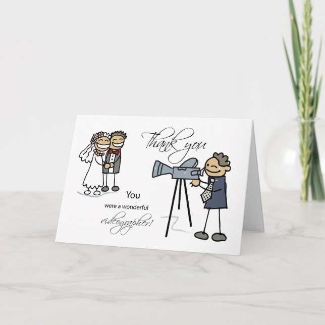 Merci vidéaste de mariage, personnages bâtons (Devant)