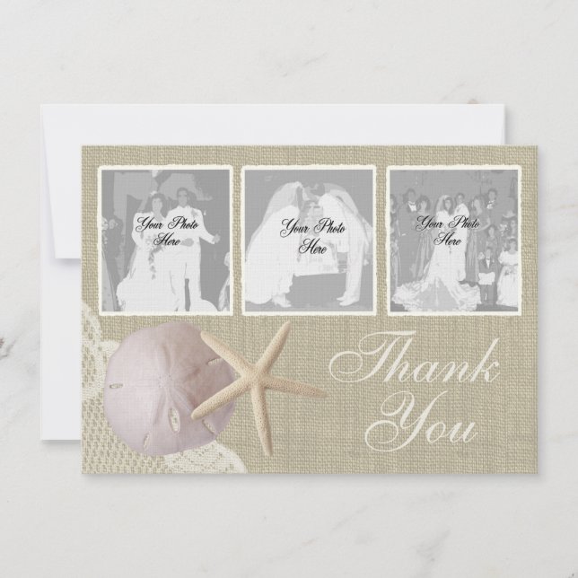 Merci vintage Beach Flat Card (Devant)