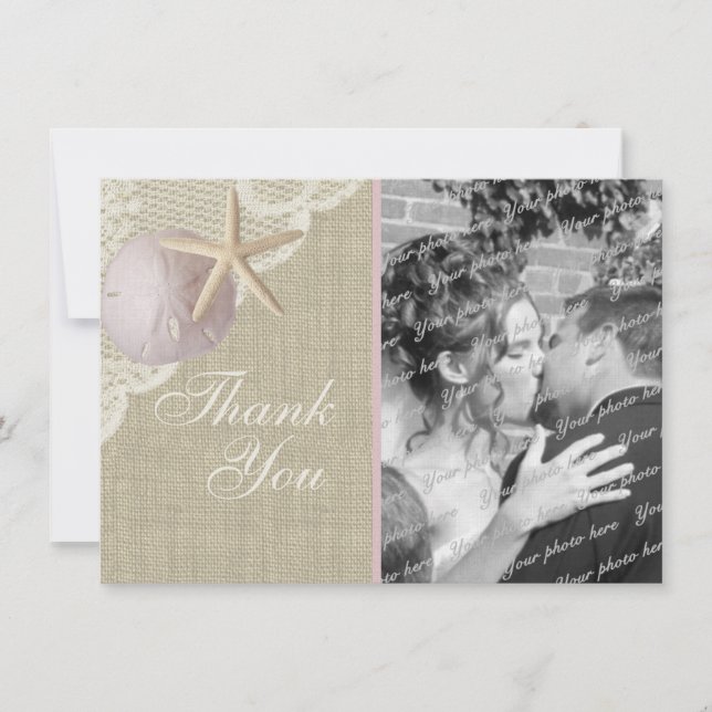 Merci vintage Beach Flat Card (Devant)