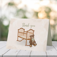 Merci vintage Bébé Bleu Teddy Ours Simple Mignonne