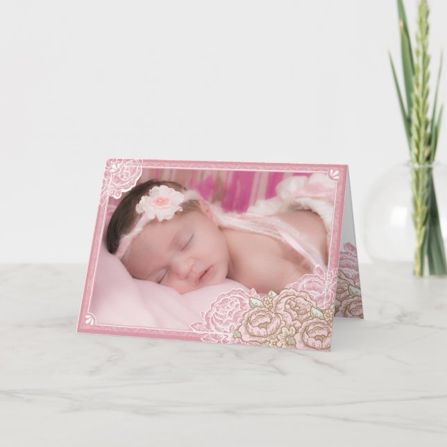 Merci vintage de photo de roses de chou (Devant)