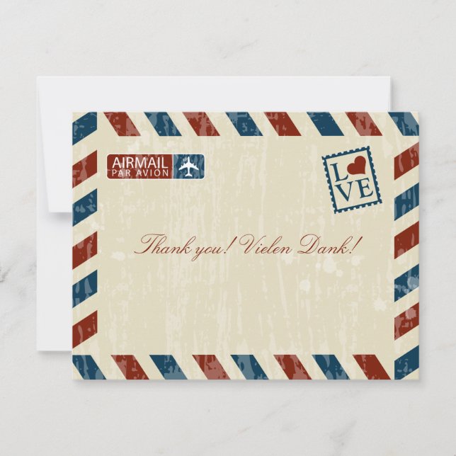 Merci vintage du Mariage de messagerie  (Devant)