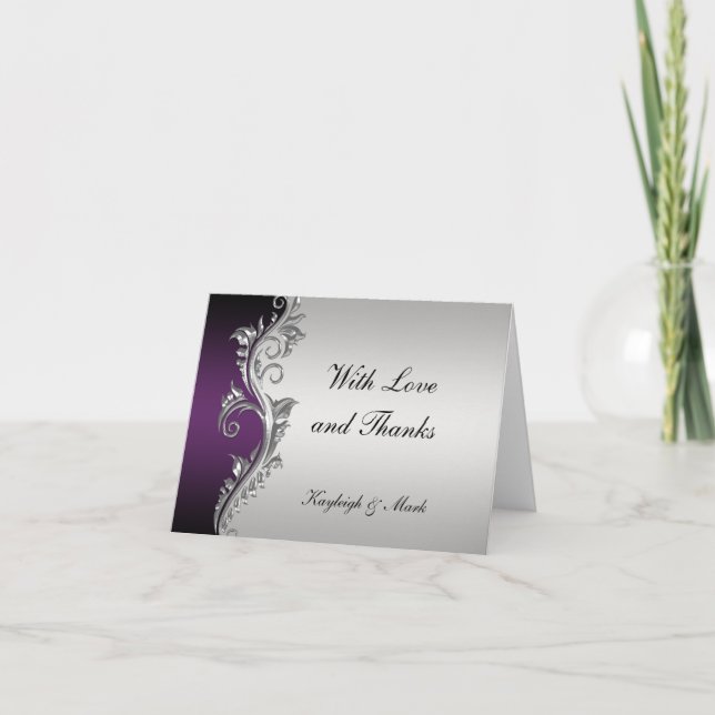 Merci vintage violet en argent noir (Devant)