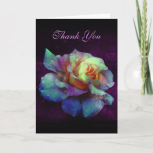 Merci Violet Kiss Turquoise Rainbow Rose Card