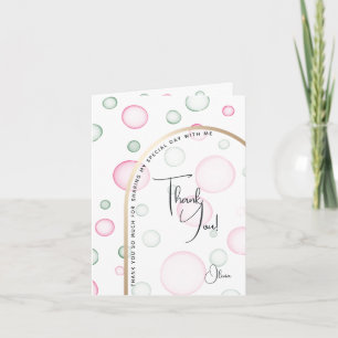 Merci Vivante bulles rose et vert