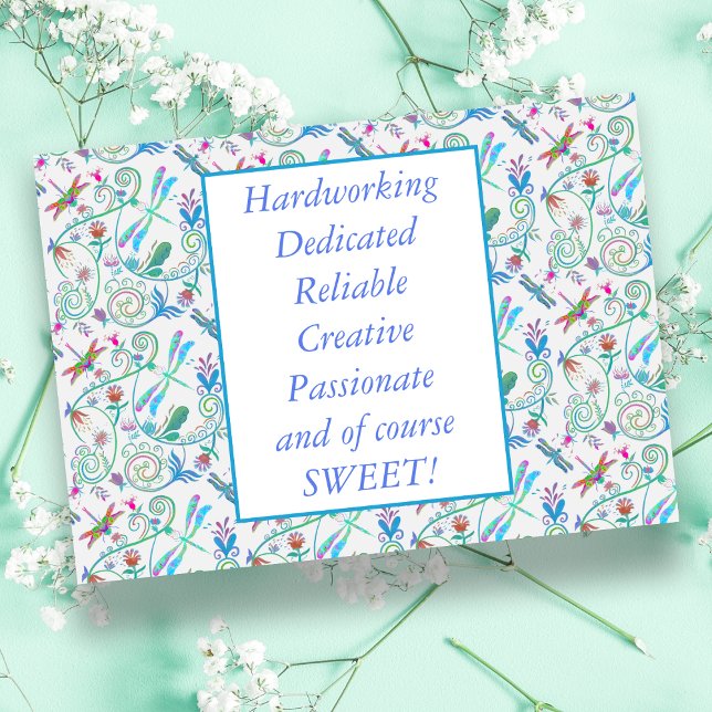 Merci Volontaire Dragonflies Whimsical (Whimsical dragonflies express gratitude to a volunteer making a meaningful difference.)