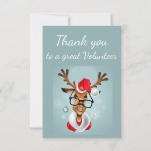 Merci Volontaire Fun Reindeer Père Noël Dessin
