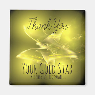 Merci - Votre Gold Star Frig Magnet avec message