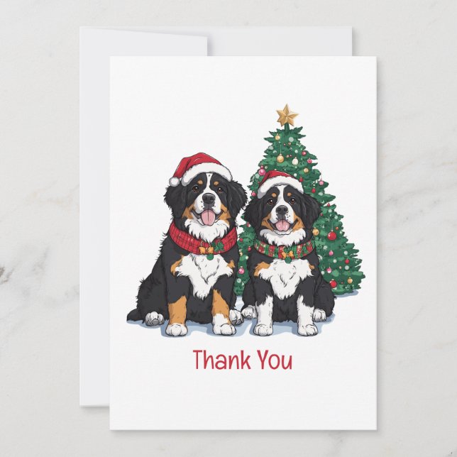 Merci Vous Chiens de Montagne Bernois de Noël (Devant)