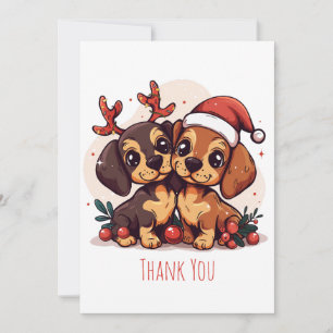 Merci Vous Chiens de Noël Dachshund