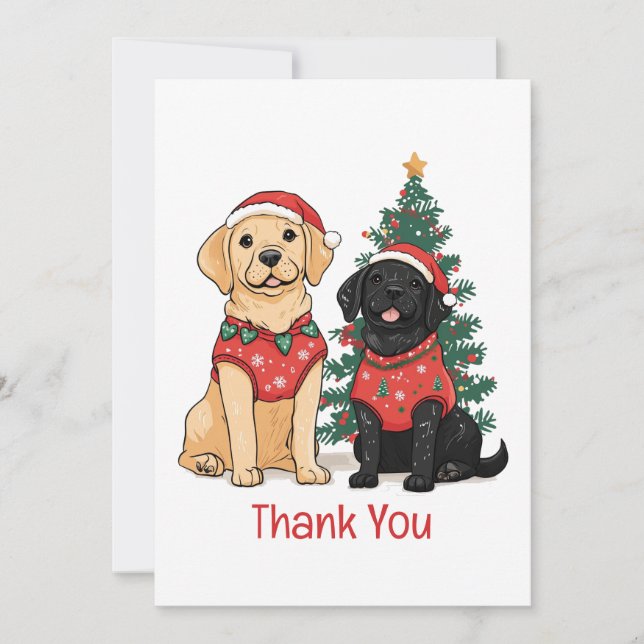 Merci Vous Chiens Labrador Retriever de Noël (Devant)