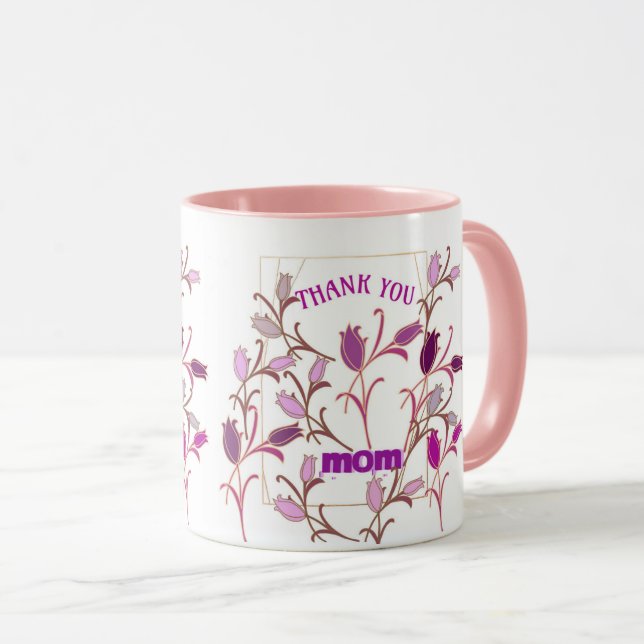 MERCIE MAMAN MUG ART SIMPLE CADEAU POUR N'IMPORTE  (Devant droit)