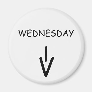 Mercredi Arrow Round White Magnet par Janz