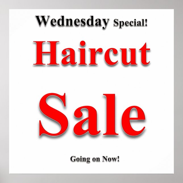 Mercredi Haircut Vente Poster Matte (Devant)