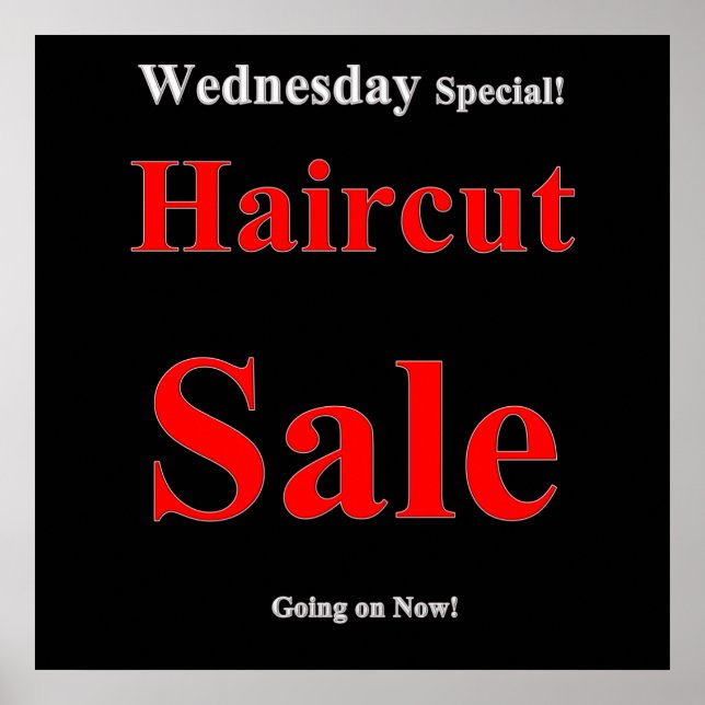 Mercredi Haircut Vente Poster Matte (Devant)
