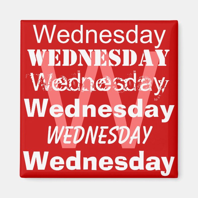 Mercredi Jour ouvrable de la semaine Magnet (Devant)