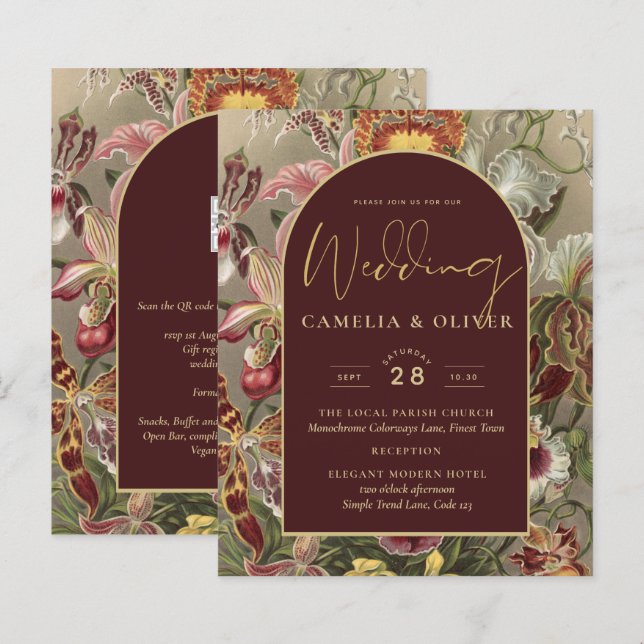 Mercredi Vintage Botanique Bourgogne Floral (Devant / Derrière)