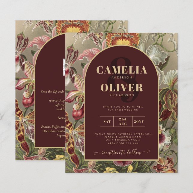 Mercredi Vintage Botanique Bourgogne Floral (Devant / Derrière)